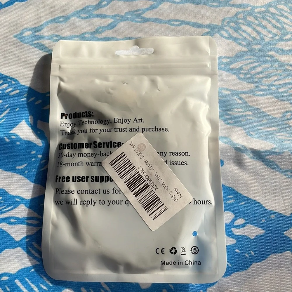 USB to HDMI cable adapter 20.5”l .5M Connect computer to HDMI monitor